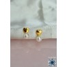 Aretes corazon y perla #82E