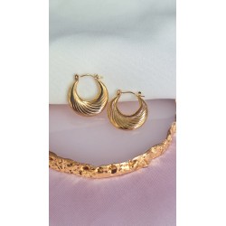 Arracadas curvas con lineas #C106.1