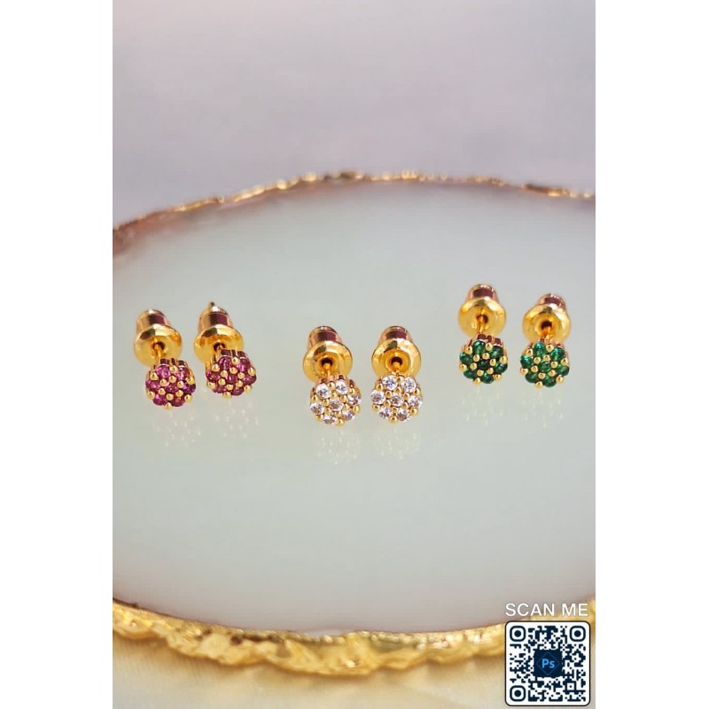 Arete broquel flor redonda #79E