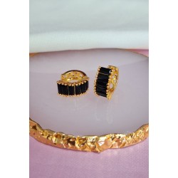 Aretes zirconia negra #214