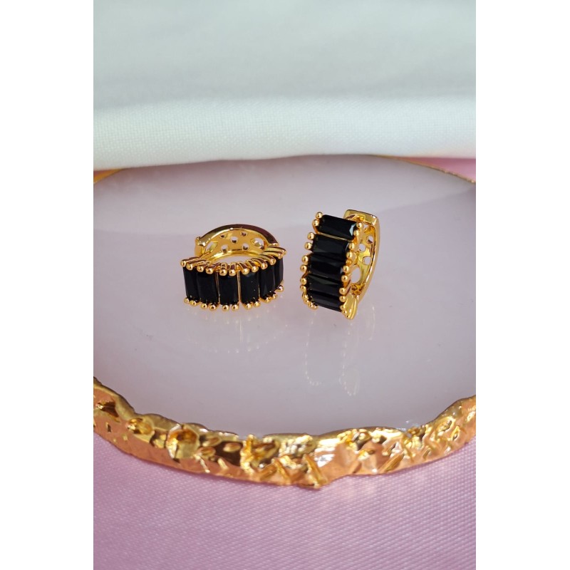 Aretes zirconia negra #214