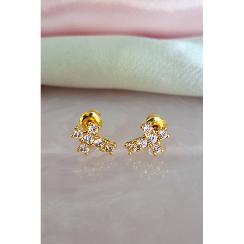 Aretes broquel cruz zirconia #77G