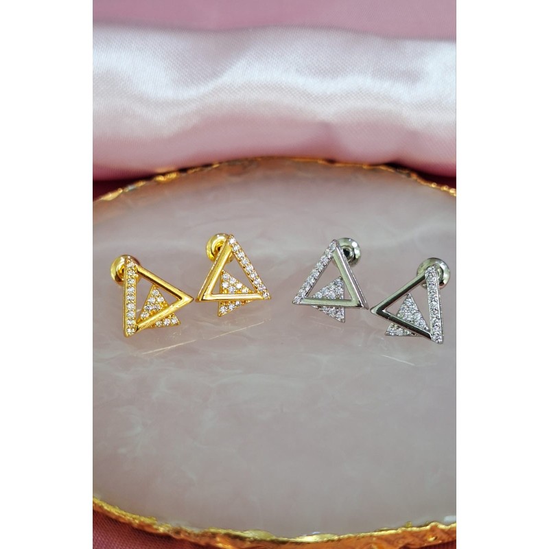 Aretes triangulo interior zirconia #C121.1