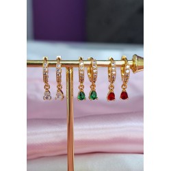 Arracada colgante gota zirconia mini #220B