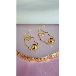 Aretes irregulares bolita colgante #C123