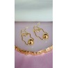 Aretes irregulares bolita colgante #C123
