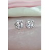 Aretes plateado zirconia cuadrado #C109