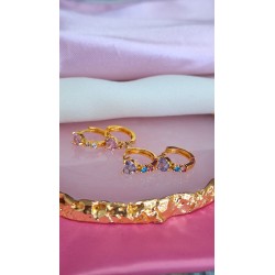 Aretes zirconia corazon superior #17