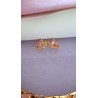 Aretes corazon rosa orbita broquel #134B