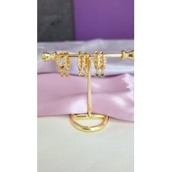 Aretes zirconia circulo colgante #83D