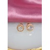 Aretes broquel circulo zirconia alrededor #166B