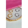 Aretes lisos semicircular dorados/plateados #A14