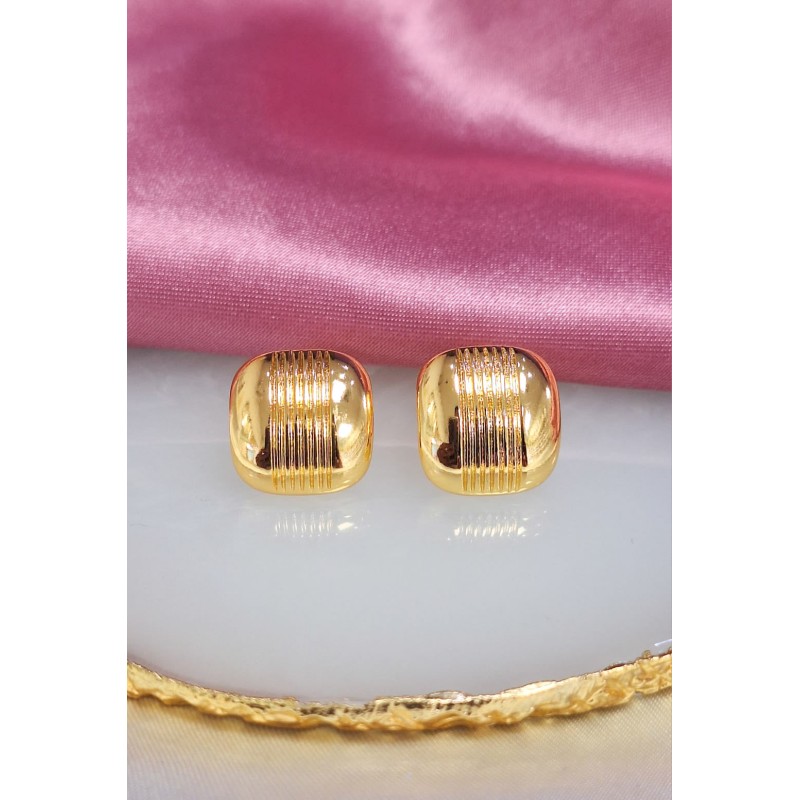 Aretes cuadrados con rayas #C112