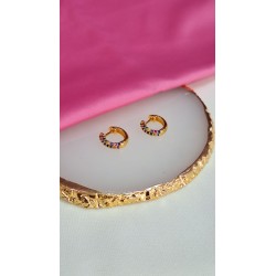 Aretes mitad zirconia colores #146