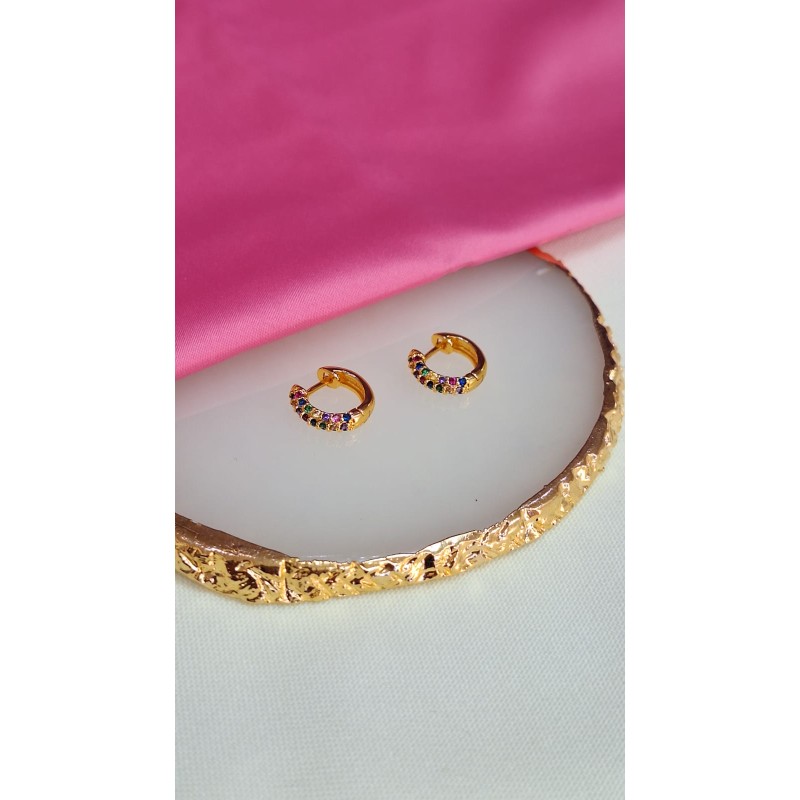 Aretes mitad zirconia colores #146