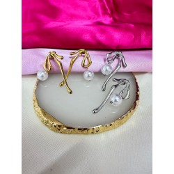 Aretes irregulares perla colgante