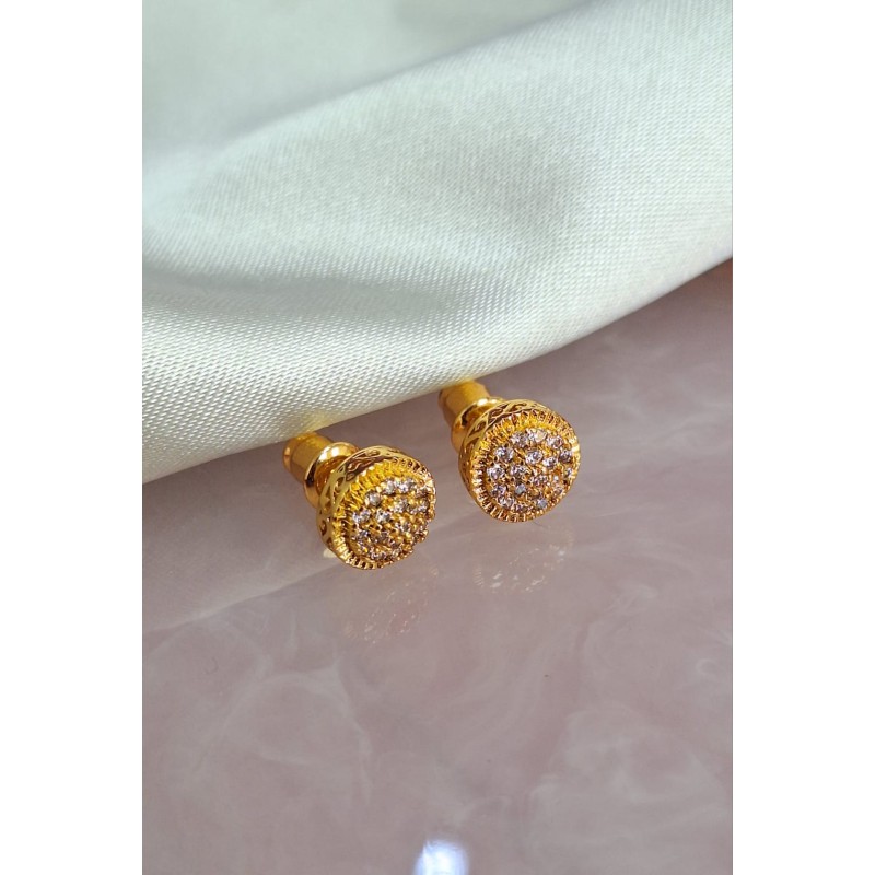 Aretes broquel circulo zirconia bordes #72