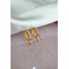 Aretes cuadrado lila con zirconias #95A