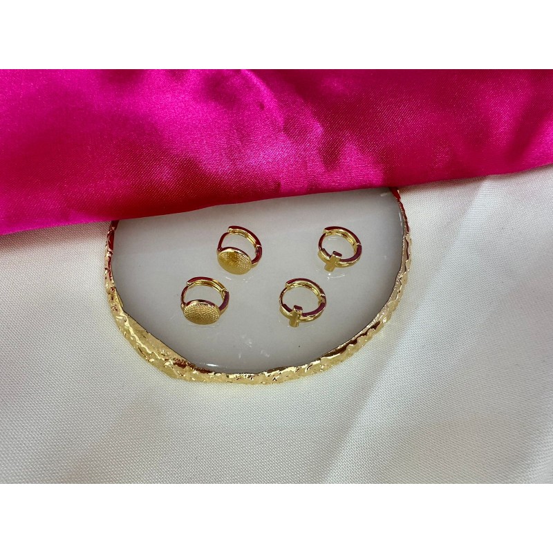 Set arracadas circulo cruz #C96