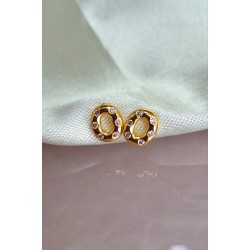 Aretes ovalados solidos con zirconia #25