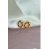 Aretes ovalados solidos con zirconia #25