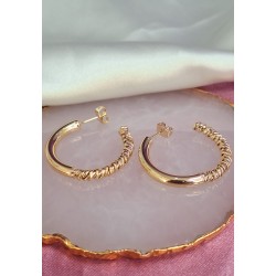 Arracadas mitad lisa mitad torsal #C123