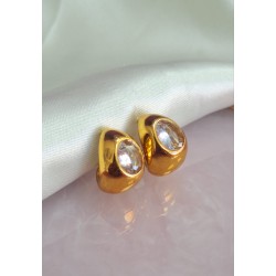 Aretes curveados con zirconia #A13