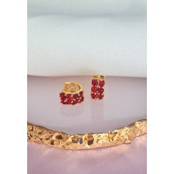 Aretes rojos zirconia #193B