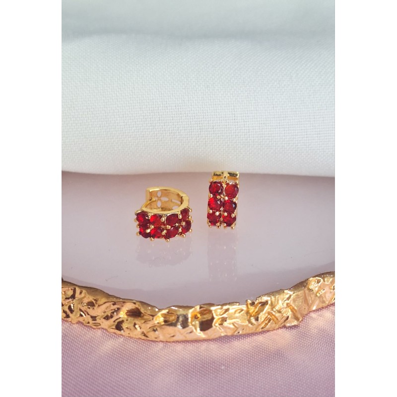 Aretes rojos zirconia #193B