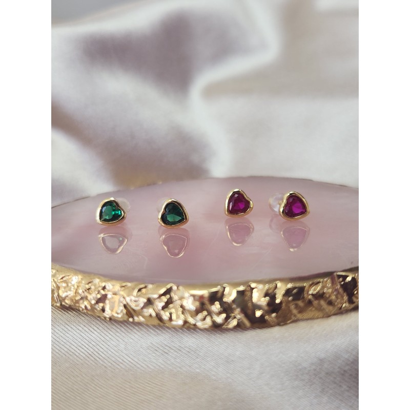 Aretes corazon colores #131A