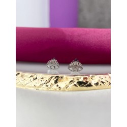 Aretes broquel plateado ojo pestañas #14.1