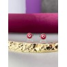 Aretes broquel plateado ojo rojo #14.1