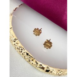 Aretes broquel flor sonriente #145