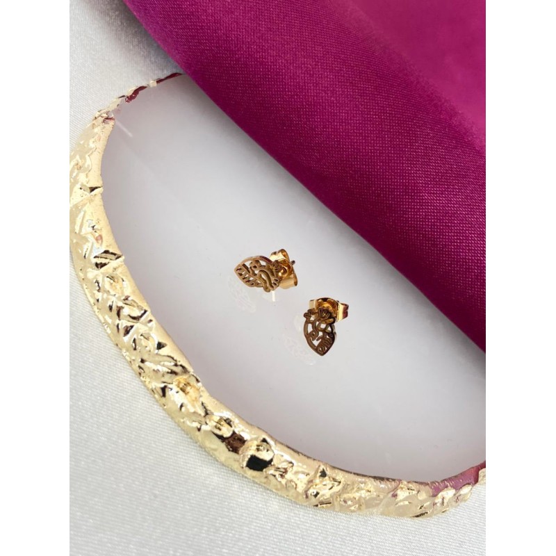 Aretes broquel corazon interno #8