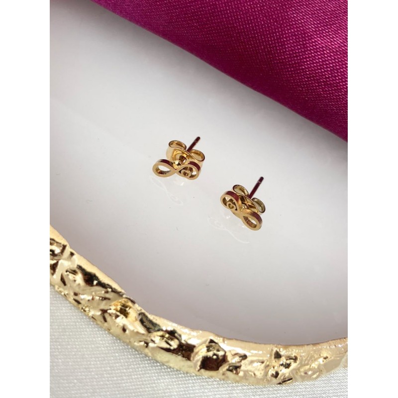 Aretes broquel infinito corazon #14.1
