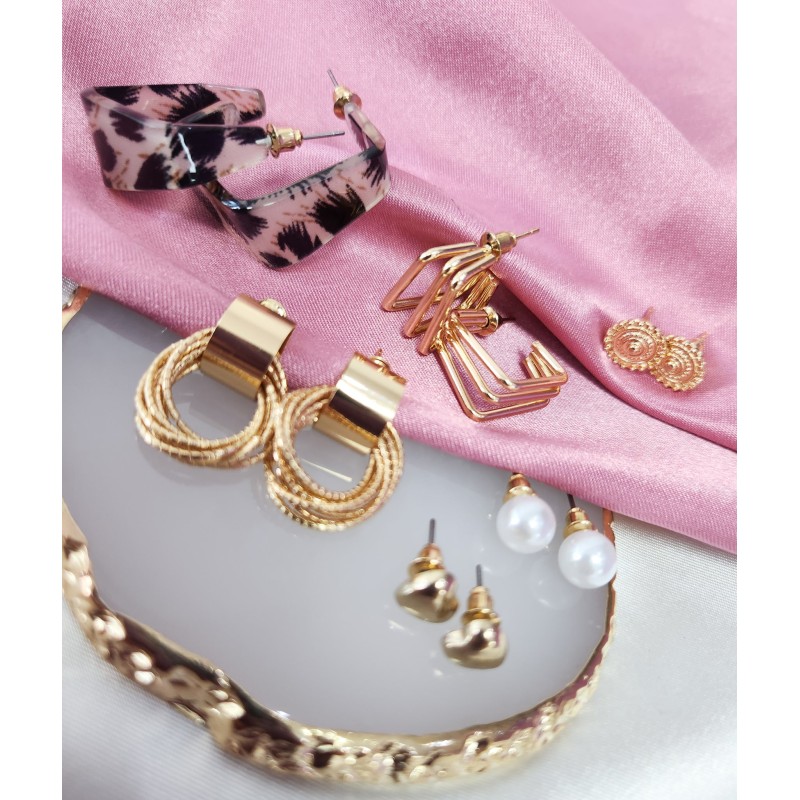 Aretes set 6 pares aleacion #C128