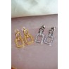 Aretes rectangulares zirconia colgantes #C119C