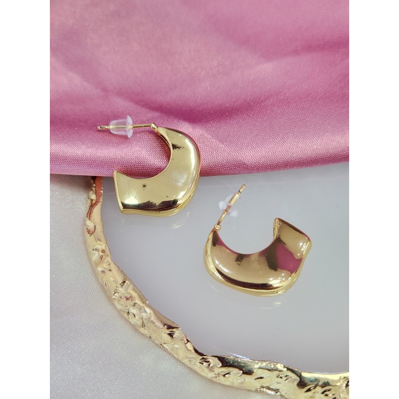 Arracadas media luna irregular gruesas #C119B