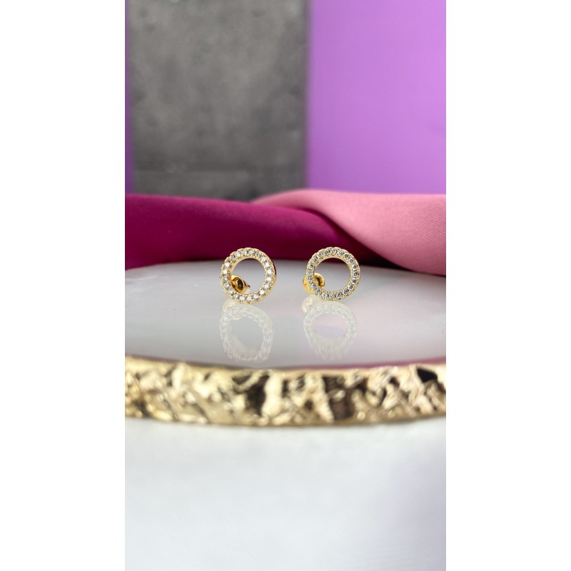 Aretes circulo mediano Zirconia #104A