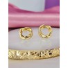 Arete dorado redondo doble entrelazado#0000