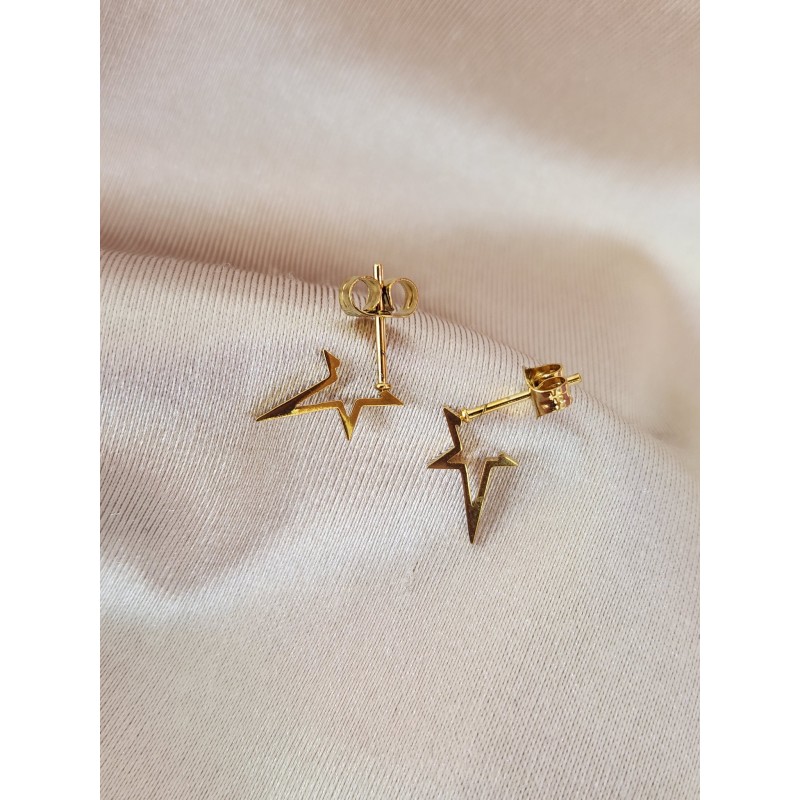 Aretes estrella contorno acero #C115