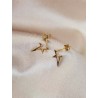 Aretes estrella contorno acero #C115