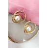 Aretes redondos con perla #C134