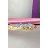 Aretes corazones 2 medidas cristal plateado #158C