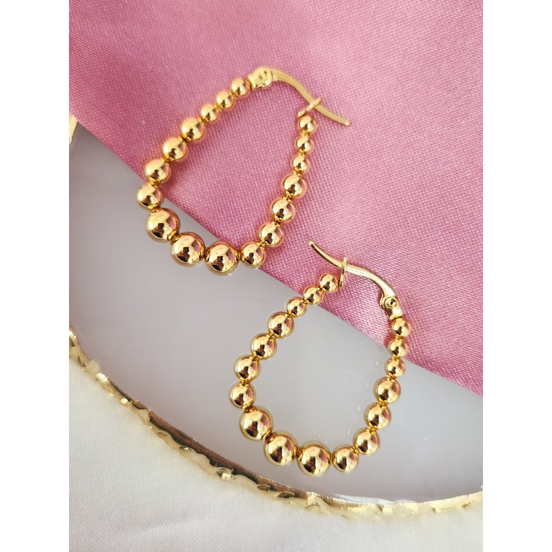 Aretes bolitas ovalados #C118
