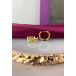 Aretes hojas zirconia #93A
