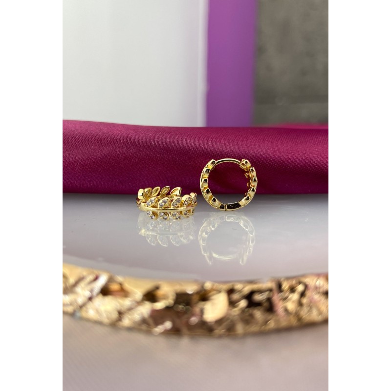 Aretes hojas zirconia #93A