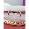 Aretes corazon perlas zirconia colores #00