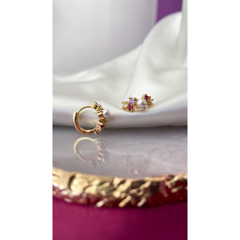Aretes Perla colores zirconia #82C
