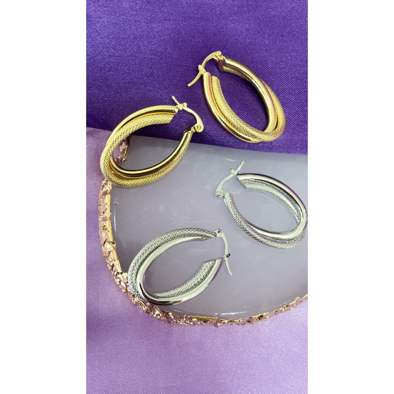 Arracadas ovaladas 2 texturas #171A